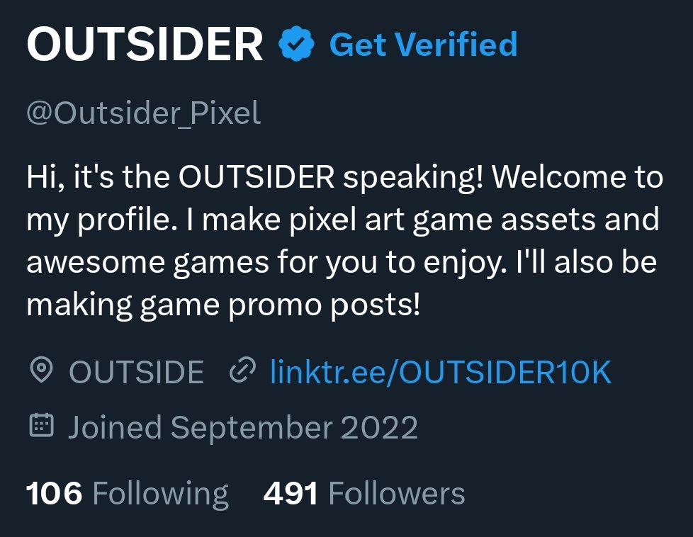 Only 9 away from 500! 

Please help this indie dev and pixel artist to reach 500 followers!

Oh and lmk if you'd like to be moots!