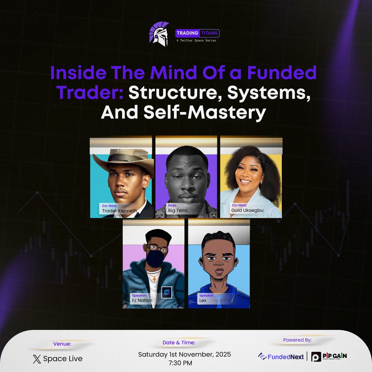 Temidire_right's tweet image. The Trading Titans Series ( Reboot )🔥

Topic: Inside the Mind of a Funded Trader: Structure, Systems, and Self-Mastery

Prop trading is everywhere these days. but let’s be real, staying consistently profitable trading prop isn’t easy 

That’s why we’re bringing two traders…