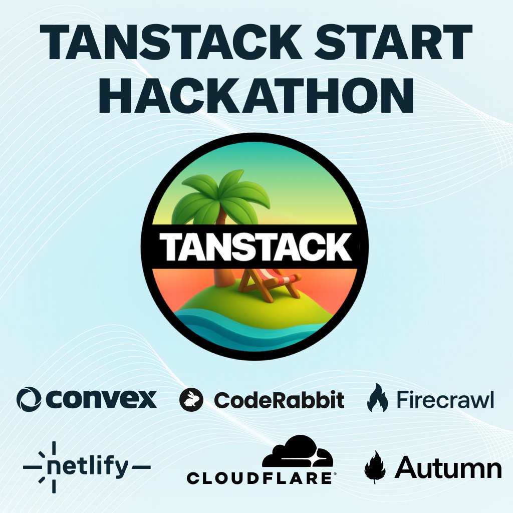 waynesutton's tweet image. Guess who joined the @tan_stack Start Hackathon with @convex_dev, @coderabbitai, @firecrawl_dev, @netlify and @autumnpricing ?
Welcome @Cloudflare as a sponsor.
Now compete for $140k in cash and credits.
Sign up at: luma.com/tanstackstarth…
Let's show @tannerlinsley what you…