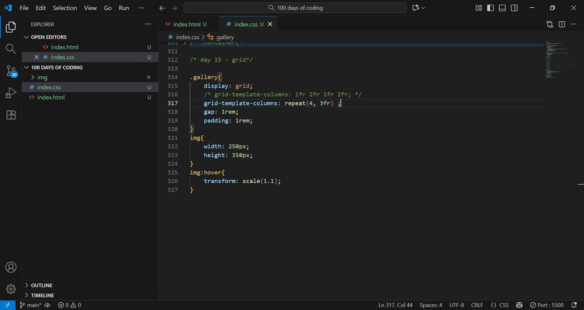 abolaji_web's tweet image. Day 15–18: Grid
Learn CSS Grid: display: grid, grid-template-columns, grid-gap.
Practice: Design a photo gallery with a grid layout.
#100daysofcoding #buildinpublic #programming