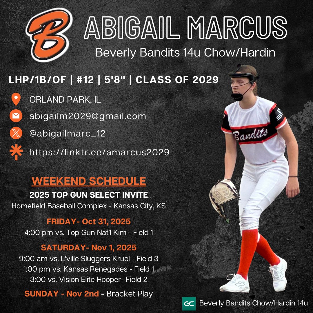 SBRRetweets's tweet image. Check this out! abigailmarc_12: Weekend plans: KC + Bandits + the Top Gun Select Invite = the best kind of fun! 🥎
Hope to see you there! 
#trustandbelieve 

@Bandits14UChow @MaxPreps @ExtraInningSB @LineDsoftball @tagupSoftball @SBRRetweets @D1Softball …