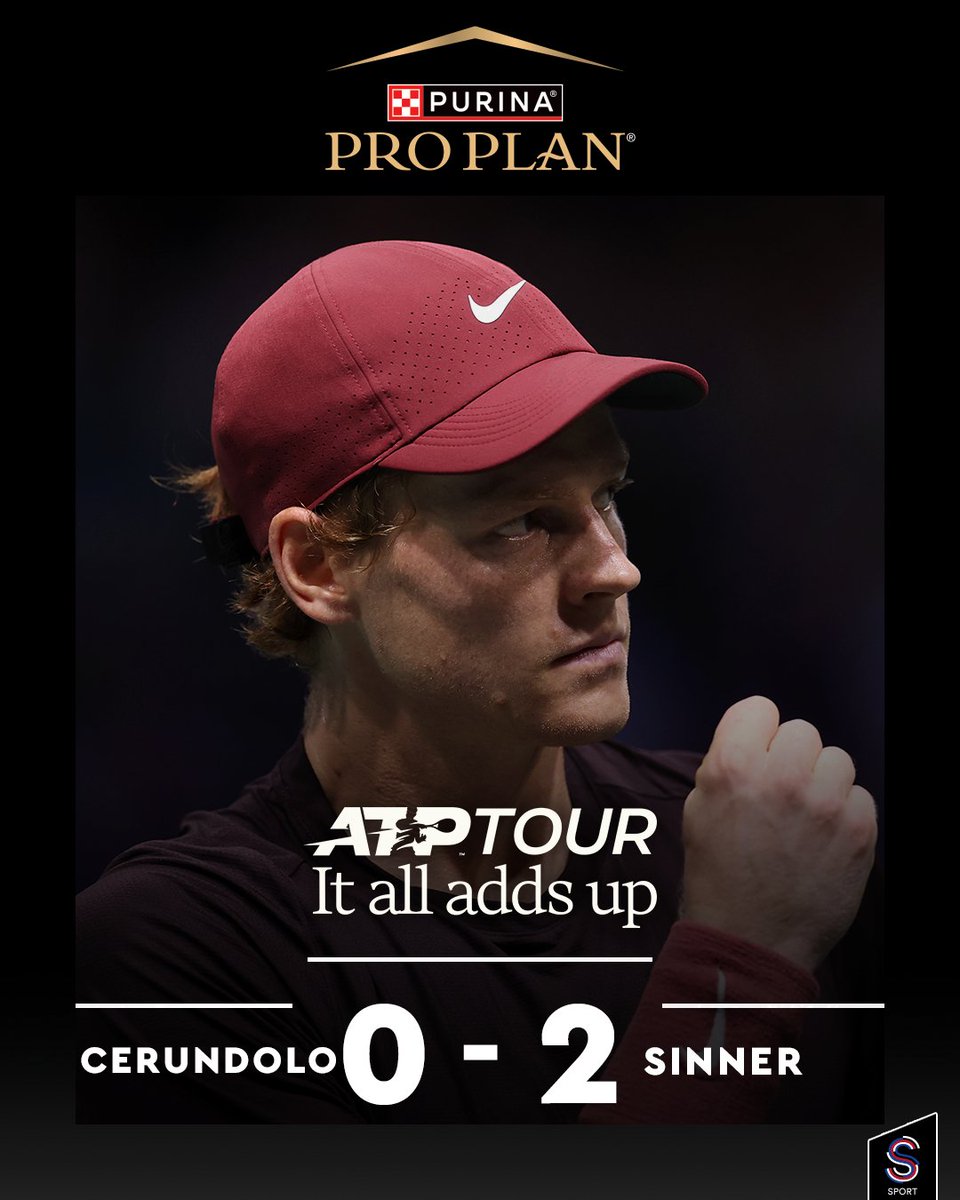 ssporttr's tweet photo. Yüksek kaliteli beslenme Pro Plan, profesyonelleri sunar: 🎾 Jannik Sinner, Francisco Cerundolo karşısında 7-5 ve 6-1’lük setlerle 2-0 galip geldi ve bir üst tura yükseldi. ✅ 

#Purina #ProPlan #LikeAPro #İşBirliği https://t.co/Ad2CgDfBRC