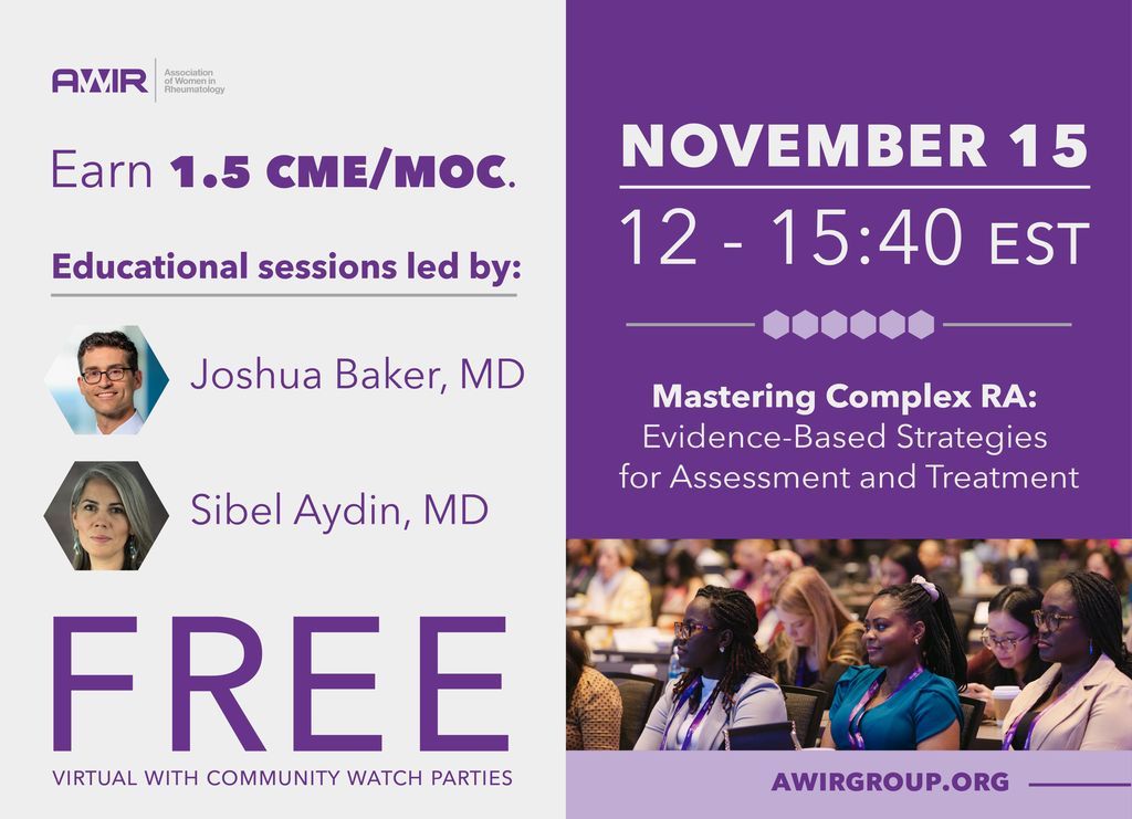 At AWIR’s November Summit, Dr. Sybil Ayden will share how advanced imaging and diagnostics can unlock answers in your toughest RA cases - especially when standard labs fall short.

She highlights:
- How to spot complex or atypical RA when disease activity isn’t straightforward
-