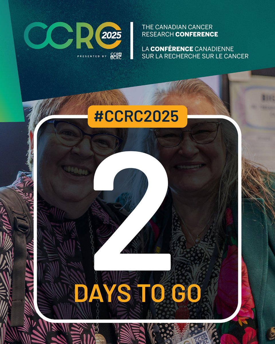 CCRAlliance's tweet image. 🚨 2 days until #CCRC2025!

We can’t wait to see you in Calgary!

#CancerResearch #ConferenceCountdown
