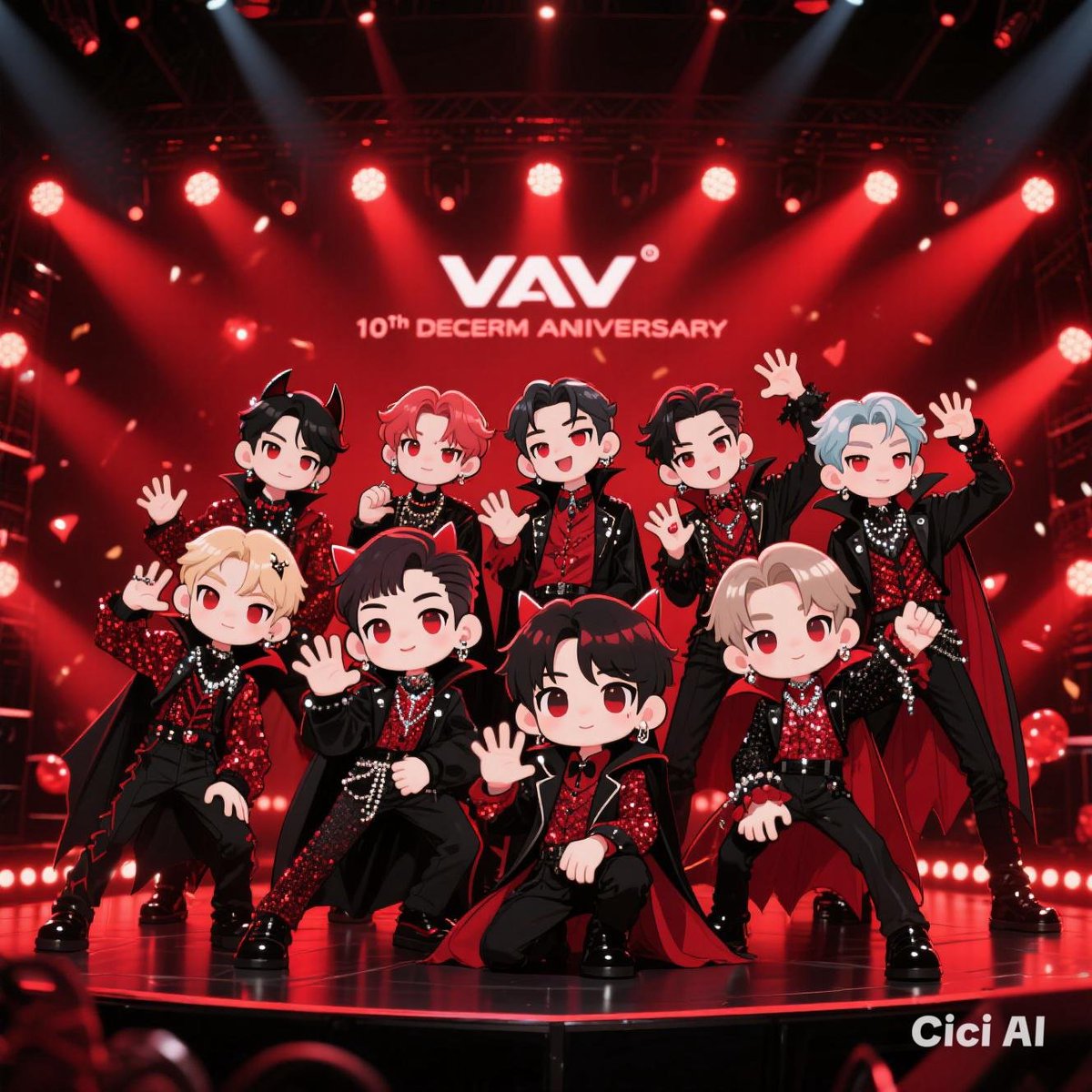 LeoMend49990510's tweet image. Tal vez nunca podríamos tener a los diez en un mismo escenario pero de algo estoy segura es que los diez en cada lugar diferente están festejando .
Happy 10th Debut Anniversary 
#VAV l #브이에이브이 l  #뱀즈 l #VAMPZ l 
#Vampzhouse #vavkpop 
#kpop #idolkpop #브이에이브이vav