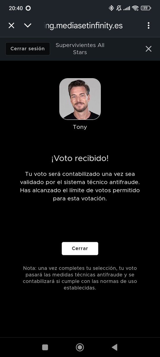 Una vez Adara fuera, mi ganadora, mi voto va para su amigo y apoyo  <a href="/Tony_Spina/">Tony Spina</a> 
Suerte!!!