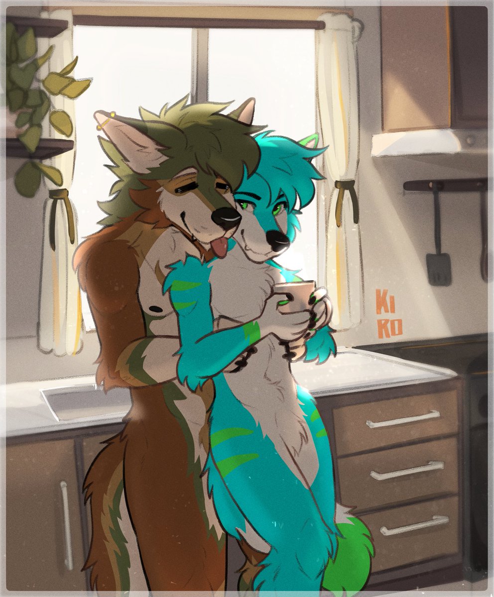 Our little morning ritual x3 <a href="/AWolf38/">Arctic Wolff (Dr. Dreemurr) 🩺</a>