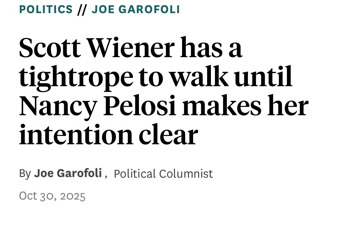It’s disingenuous ⁦<a href="/joegarofoli/">Joe Garofoli</a>⁩ to say only “far right whackos” dislike ⁦<a href="/Scott_Wiener/">Senator Scott Wiener</a>⁩ — San Francisco is made of Democrats, many who don’t support his performative politics. He caters to extremists and maximalists, not the average person. 1/2