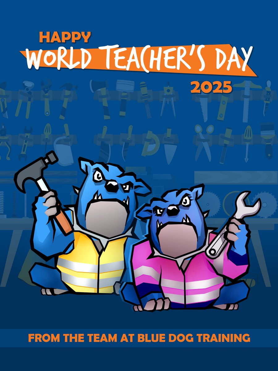 BlueDogTraining's tweet image. Happy World Teachers’ Day to all our trainers and school partners 👏

You’re the reason the next generation of tradies are confident, skilled, and ready to work.

#WorldTeachersDay #ByTradiesForTradies #BlueDogTraining