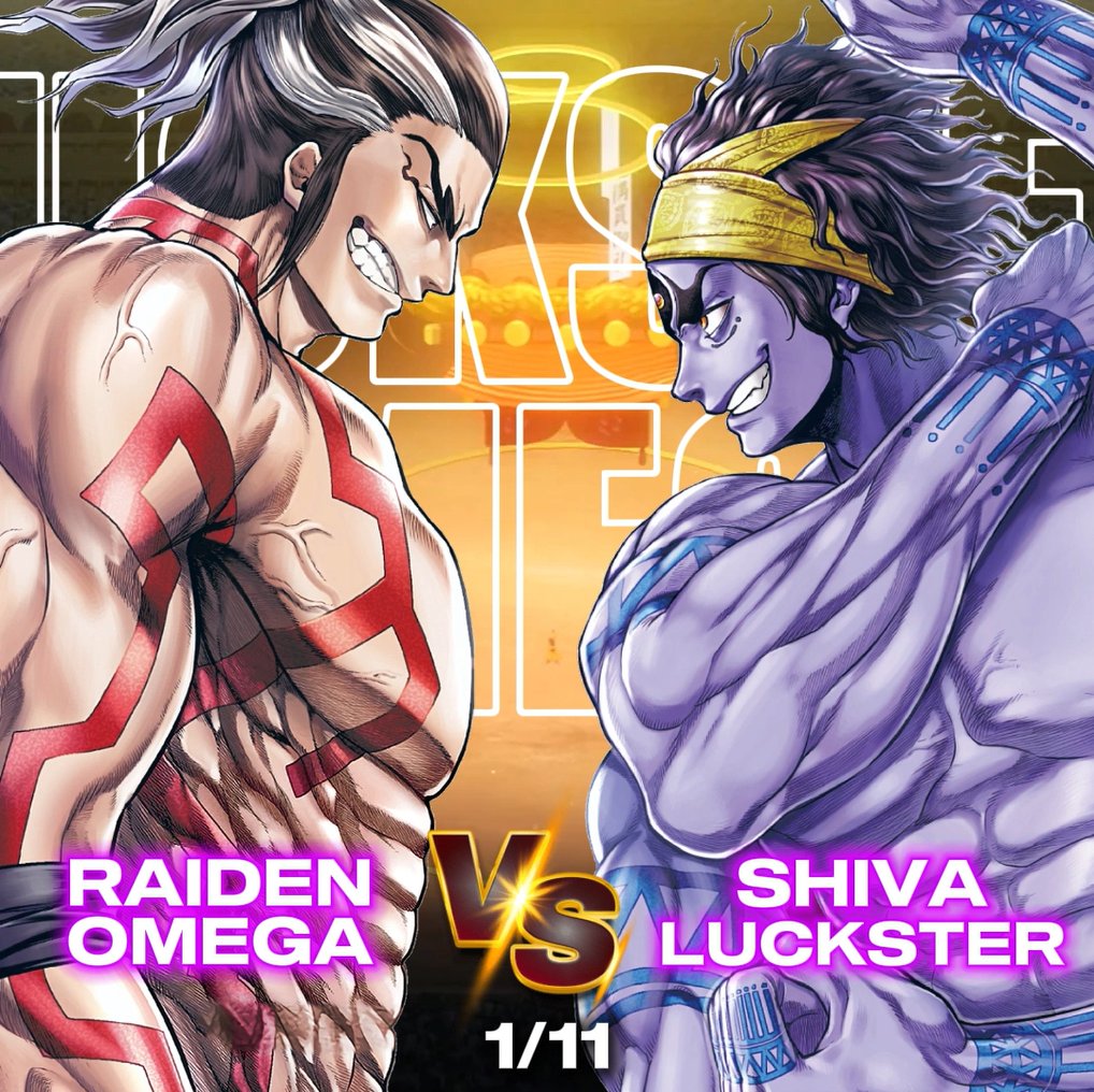 CAST DE RAIDEN VS SHIVA

Raiden por <a href="/ElPinshiOmega/">El Pinshi Omega</a> 
VS
Shiva por <a href="/LucksterrRap/">𝐋𝐮𝐜𝐤𝐬𝐭𝐞𝐫</a> 

La penúltima pelea, Sumo vs Baile, ya tiene representantes, mañana se terminará de revelar el cast, así que recuerden, Humanos vs Dioses el 1 de Noviembre!