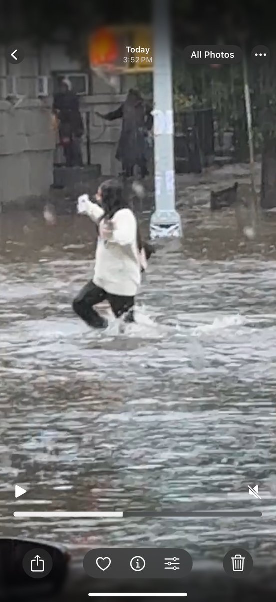 mrwpj's tweet photo. Flooding in Brooklyn NY - flood waters so deep they’re coming into the bus. 

A woman riding with me said her she’d been riding this route for years and has never seen it this bad. Her basement is flooded. https://t.co/w46FPCLmym