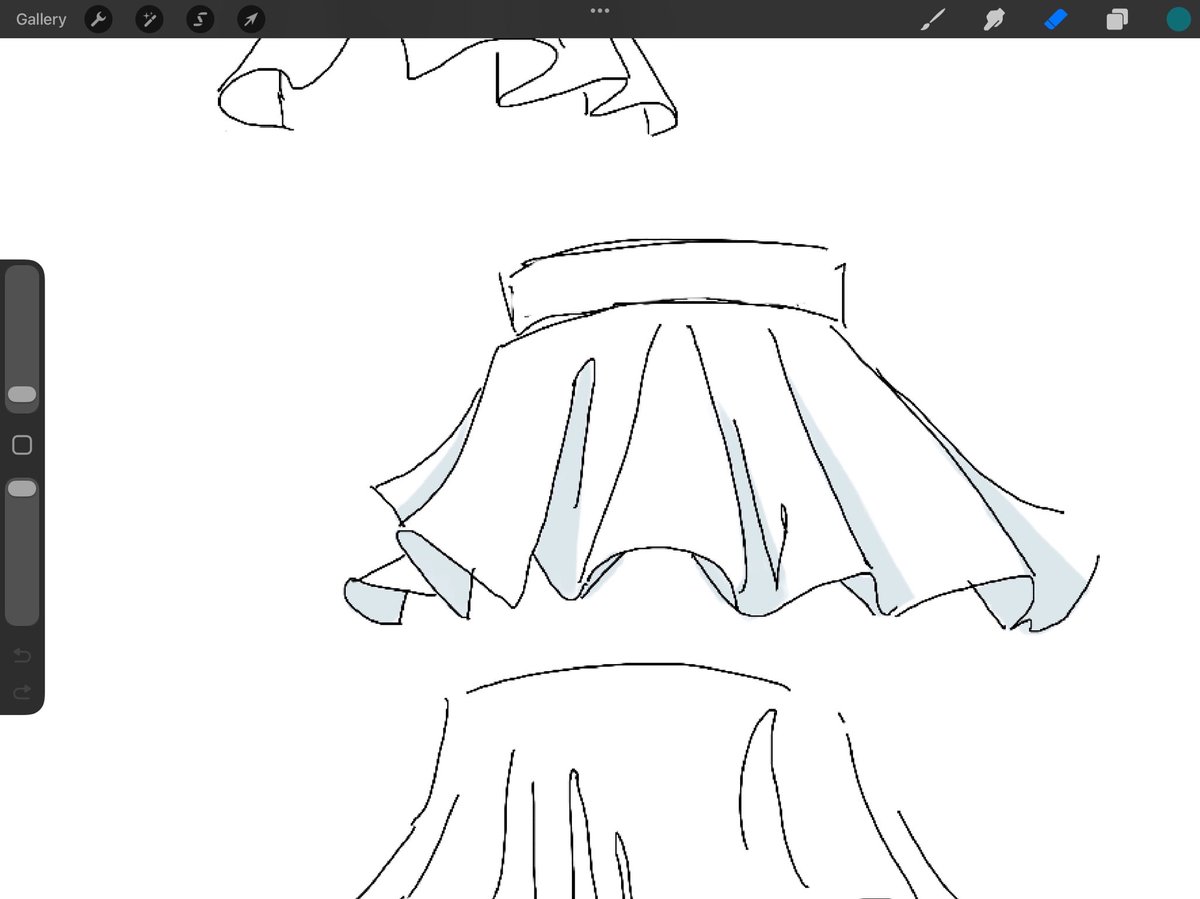 artkeystr's tweet image. learning how to make ruffles and wrinkles .. did i eat i think i ate