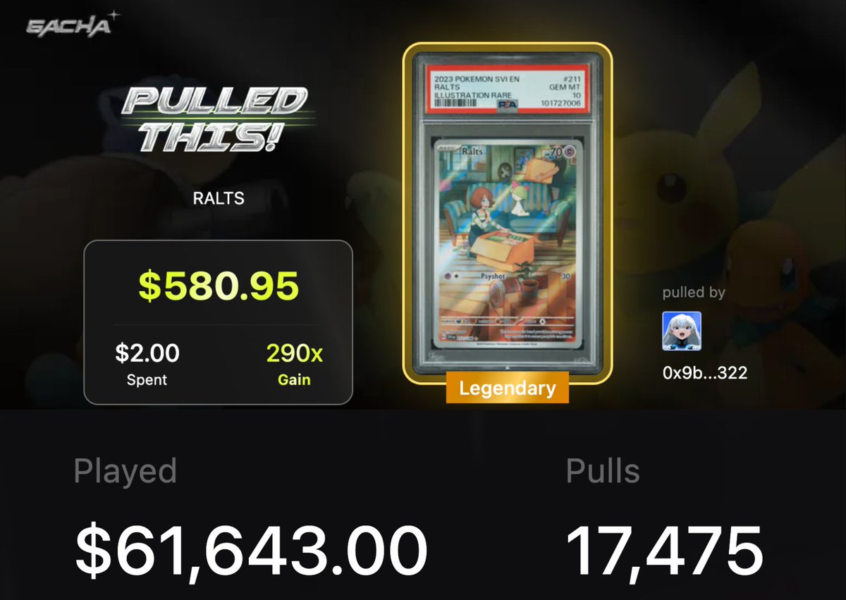 ABUNABIL95's tweet image. Today I reached 17475 Pulls and over $61000 in volume in Gacha Pull with this magical card 🥰

only on @gacha_game_ 
only on @AbstractChain 

One pull and a dream 😌