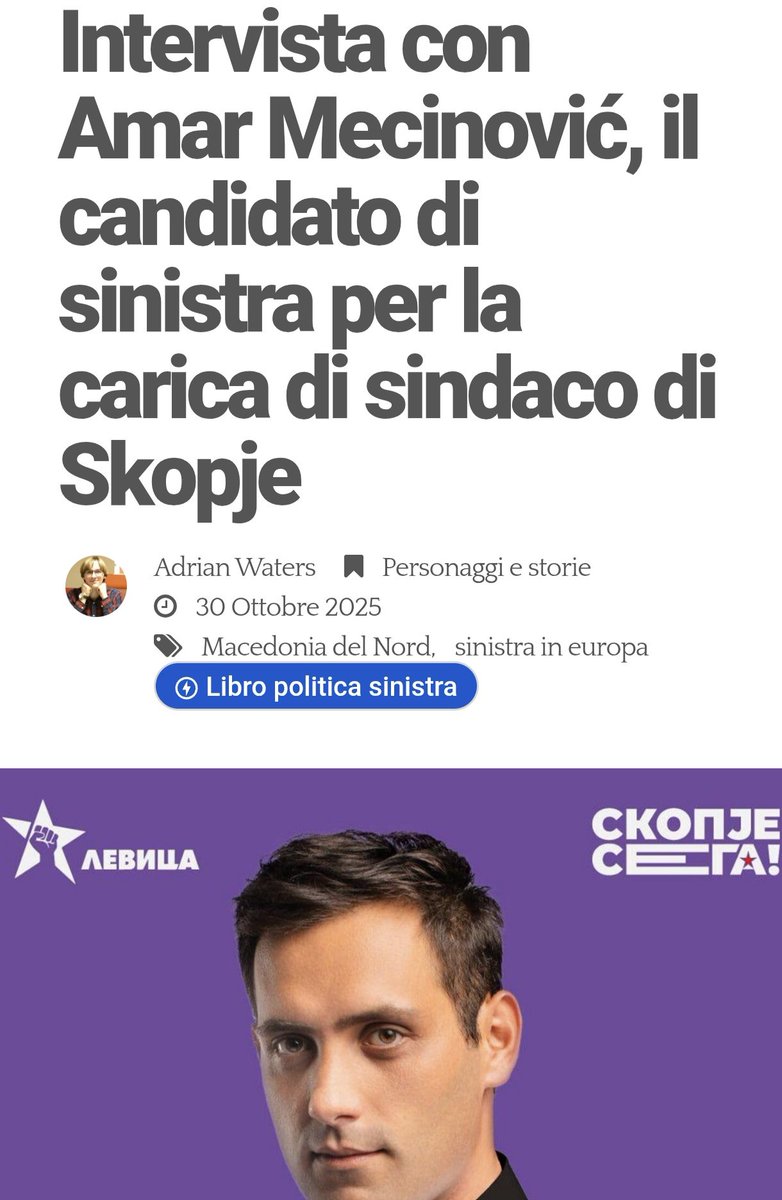 И медиумите во ИТАЛИЈА пишуваат за #ФеноменотЛевица во Македонија! 💜✊