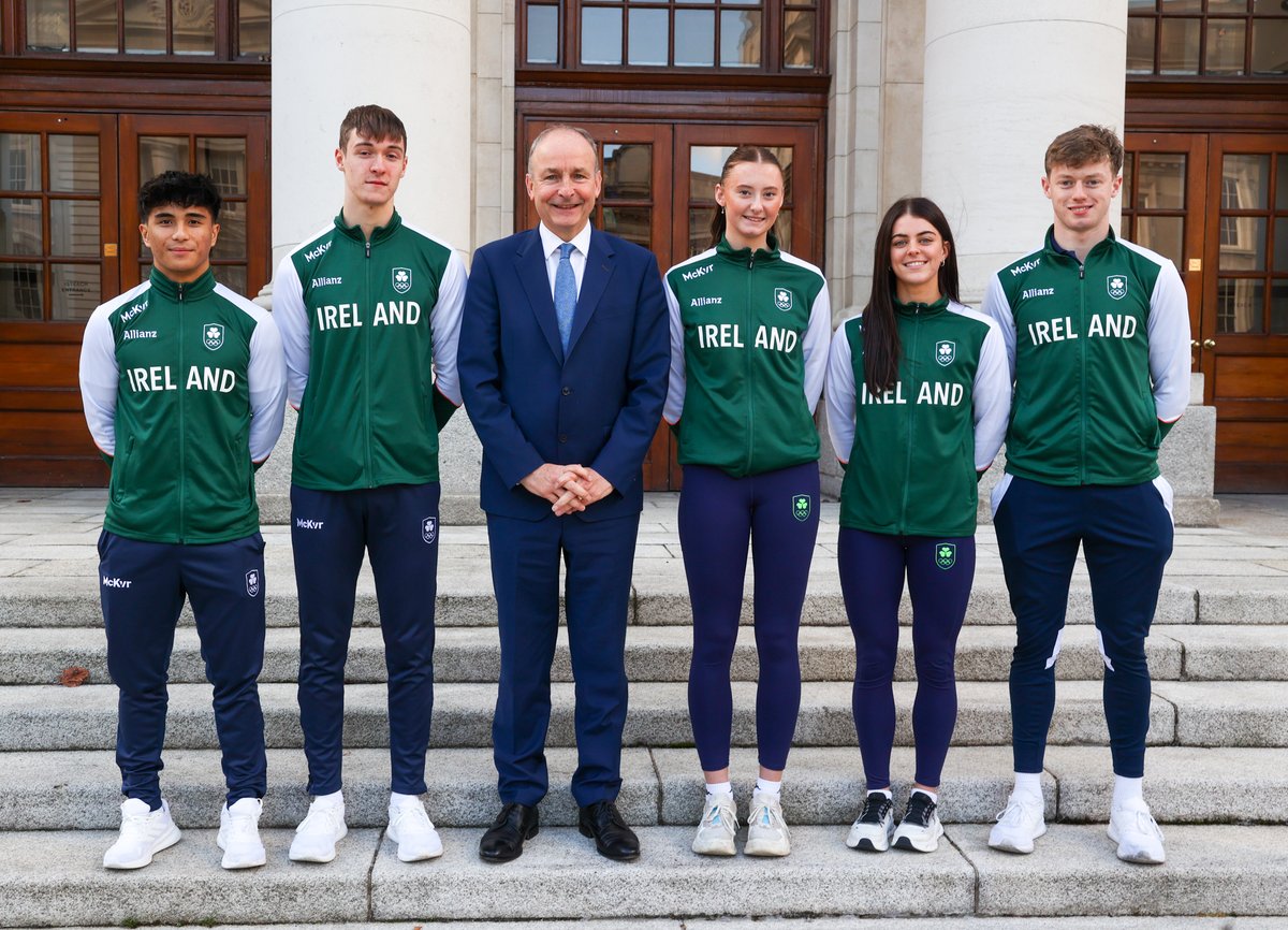 A special moment for the Skopje EYOF Medallists whose achievements were recognised by the Taoiseach on the steps of Leinster House yesterday afternoon. 👏☘️

#TeamIreland