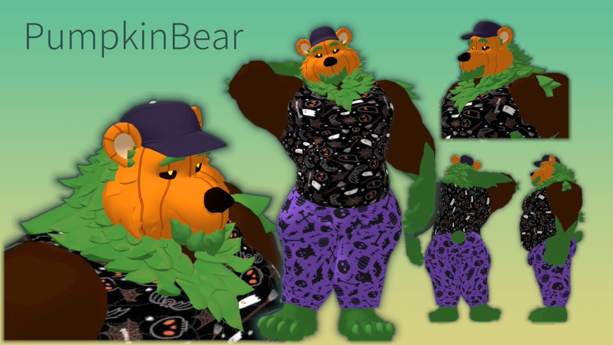 Retexture my bear model into a pumpkin🎃for Halloween, very proud of myself