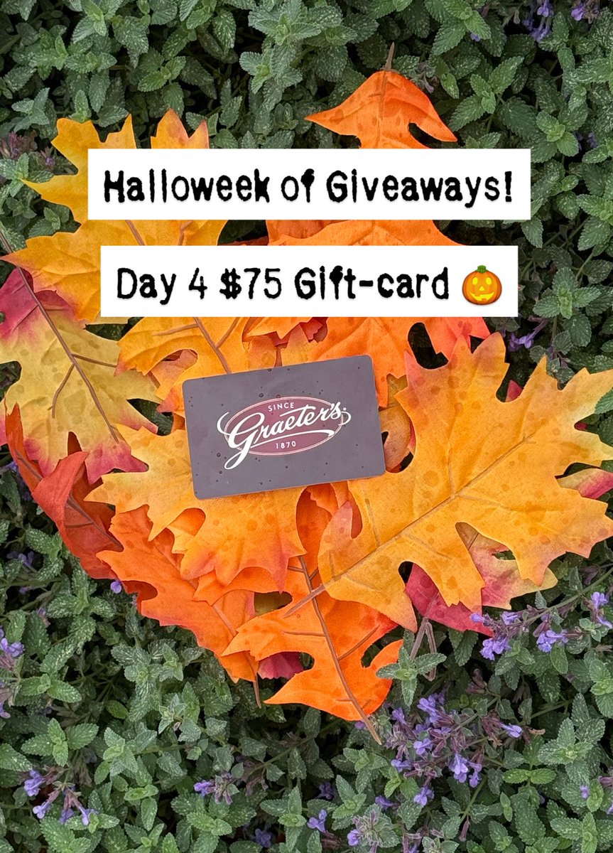 graeters's tweet image. DAY 4 OF HALLOWEEK OF GIVEAWAYS! 👻

Like this post and tag a friend in the comments to enter for a chance to win a $75 Graeter’s Gift-Card!
