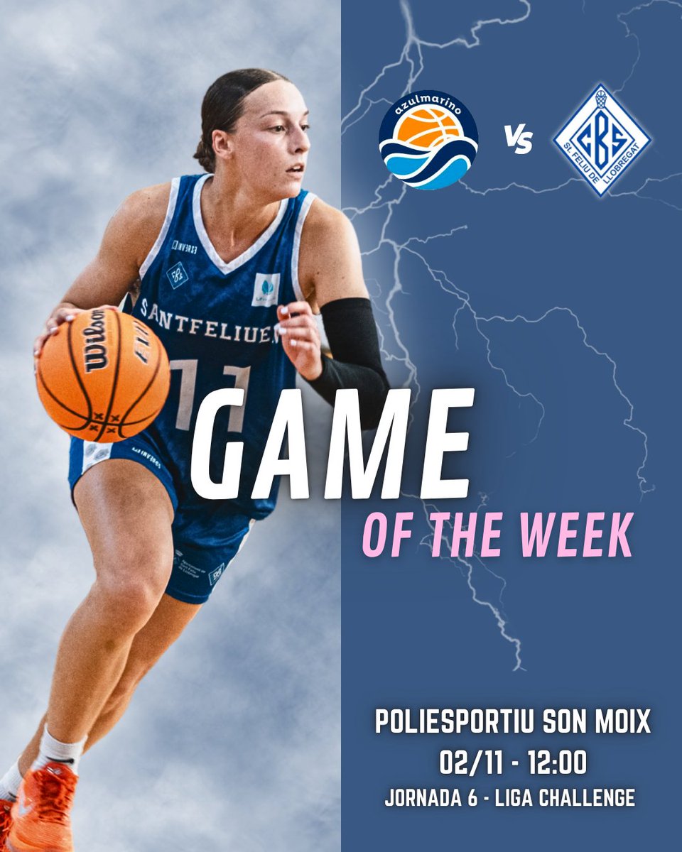 cbsantfeliuenc's tweet image. 🏀 GAME OF THE WEEK: LIGA CHALLENGE

📅 Diumenge, 2 de novembre
⏰ 12:00h
📍 Poliesportiu Son Moix (Palma de Mallorca)
🆚 Azulmarino Mallorca Palma

🔥 Força, equip! Junts som més forts!

#CBSantfeliuenc #LligaChallenge #OrgullCBS #inverseteams