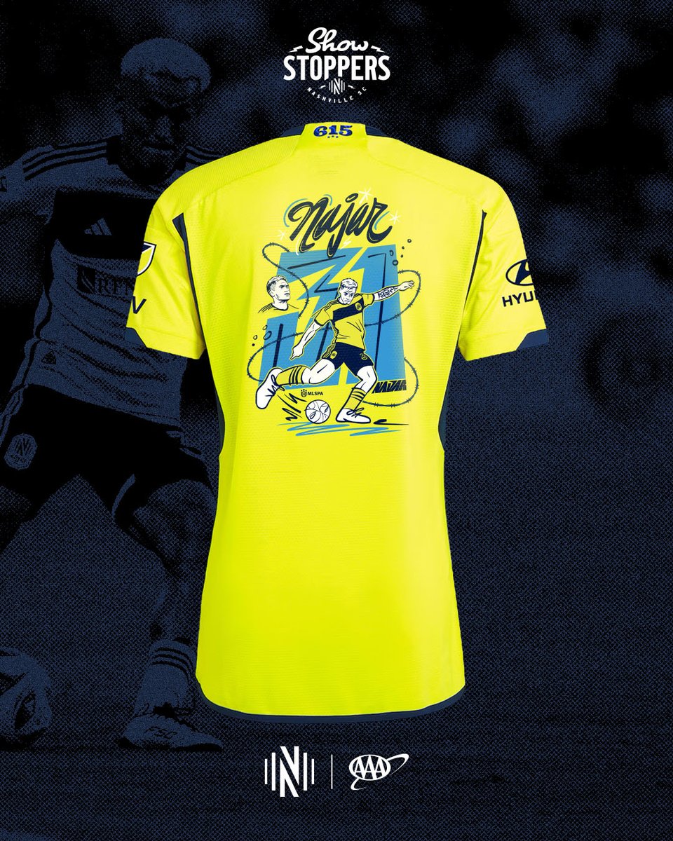 NashvilleSC's tweet image. Fans can personalize licensed shirts/jerseys with custom designs by @matt_lehman of this year&apos;s featured players:

😈 Eddi Tagseth
👟 Dan Lovitz
🪄Andy Najar

Photo ops available with cardboard cutouts &amp;amp; all purchases come with a free tote and sticker while supplies last 🛍️