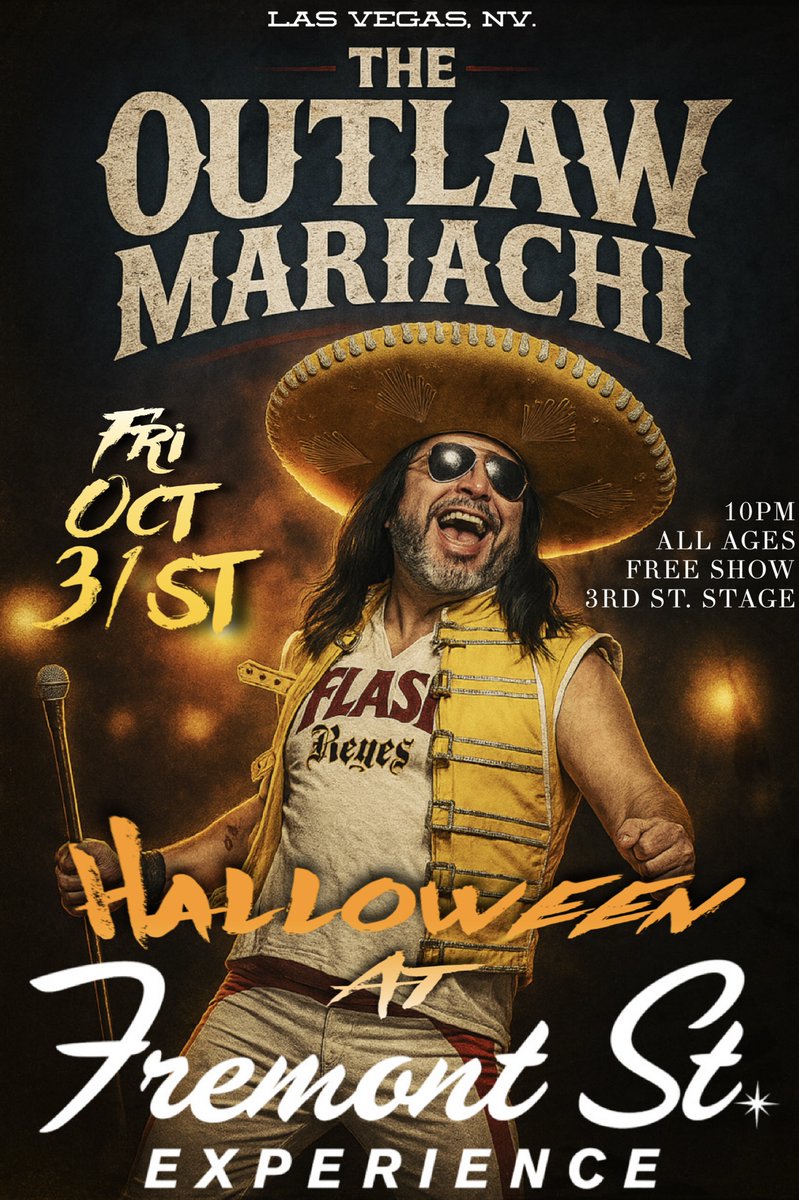 ATTN ATTN!!

Party time tomorrow in Las Vegas as we celebrate the spookiest night of the year at Fremont Street Experience… Halloween! 🎃 

*10:00PM
*ALL AGES
*FREE SHOW
*3RD ST. STAGE

<a href="/rickyrodd88/">GunSkull Ricky</a> 
<a href="/BelleMartele/">Belle Martele</a> 
<a href="/NicoStixx/">Nico Stixx</a> 
<a href="/hcrockhard/">StevieGarciaMusic</a>