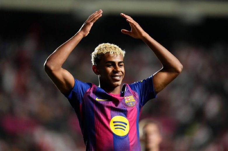 Lamine after scoring a penalty: