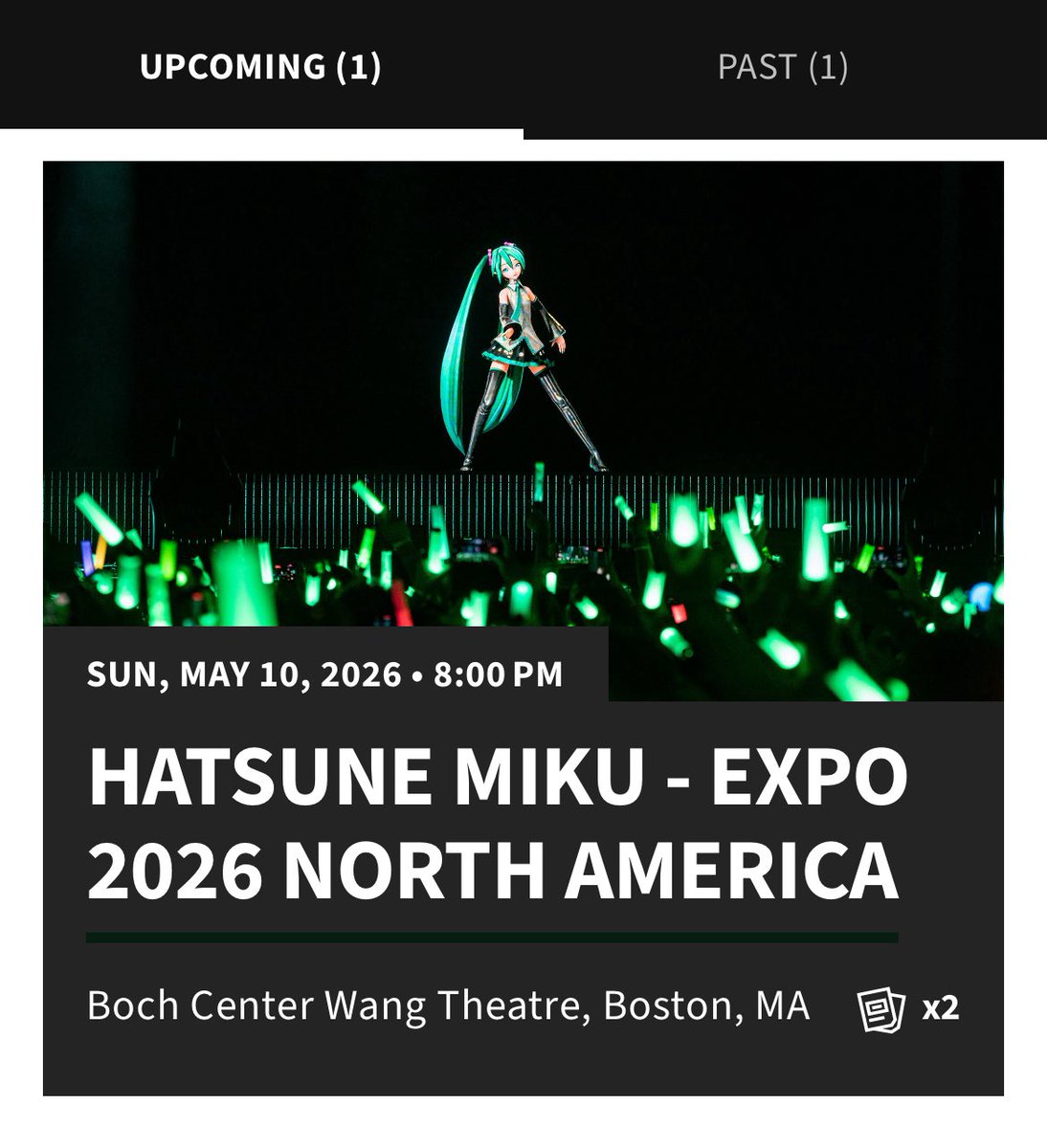 sierbruh's tweet image. saw peak on monday and got tickets to miku expo
