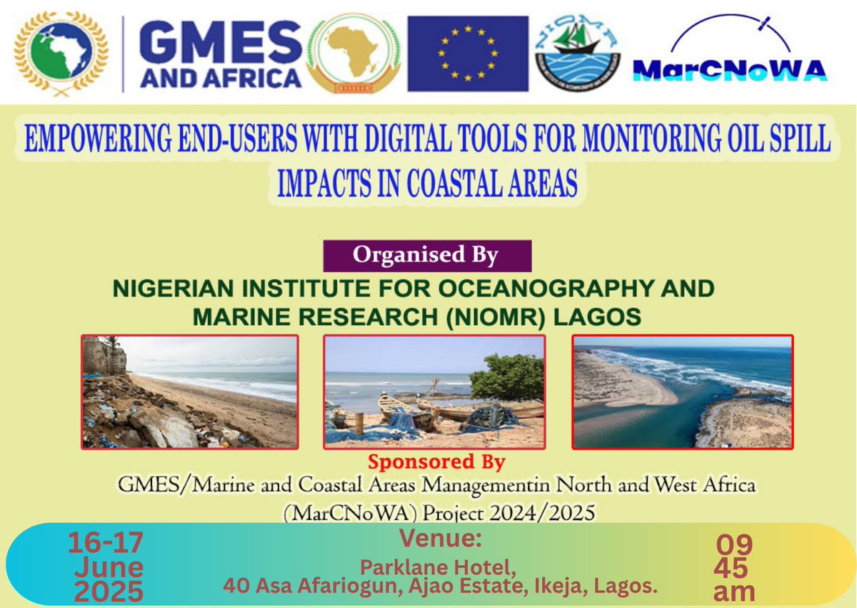 UPDATE: NIOMR with support from MarCNoWa, empowered end-users with digital tools for monitoring oil spill impacts in coastal areas of Nigeria. The event was organized for two days (18-17, June, 2025). It was a high impact event and a number of participants were trained (hands-on)
