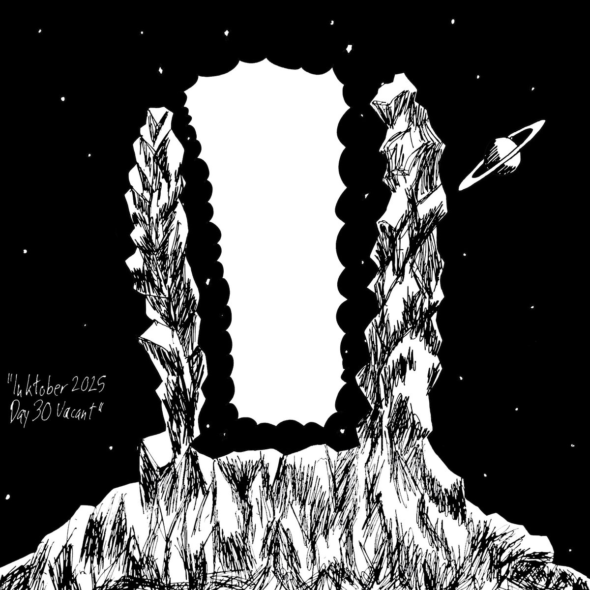 Day 30 "Vacant" #Inktober2025  By Robert Walker #Inktober2025day30 #inktober_perfectchallenge2025 #Inktober #inktober2025vacant instagram.com/robert_walker_…
