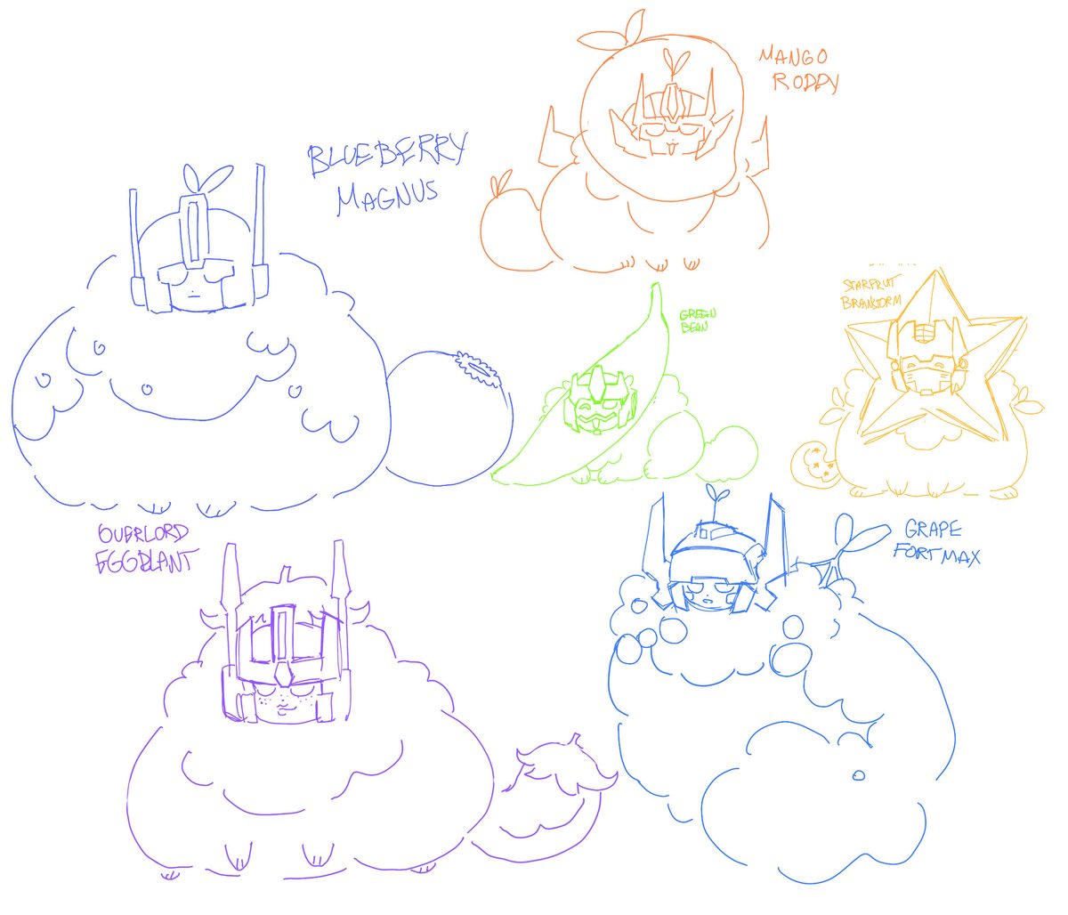 Fruitformers 
Silly little guys I’m thinking of
Which ones do I make next