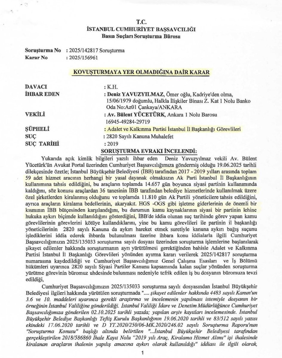 yavuzyilmazd's tweet image. İçişleri Bakanına sesleniyorum!

Yüreğin yetiyorsa, AKP’nin suçlarının örtbas edildiği Araştırma Raporunu açıkla!

2017-2019 yılları arasında, AKP dönemi İstanbul Büyükşehir Belediyesinin;

AKP İstanbul İl Başkanlığı’na usulsüz olarak tahsis ettiği 59 adet araçla ilgili yaptığım…