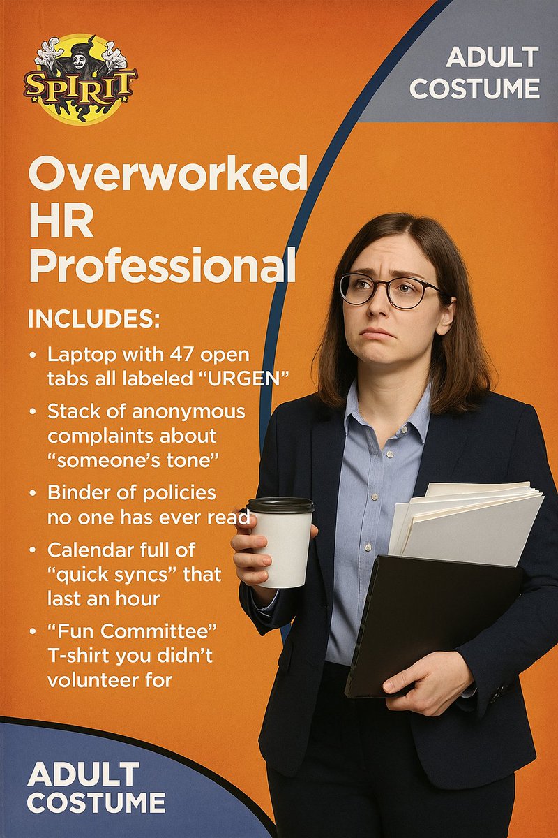 aimhrsolutions's tweet image. HR pros, beware... the Overworked HR Professional costume just dropped. Includes: a binder of unread policies, a Fun Committee T-shirt you didn’t volunteer for, and the power to smile through chaos.

AIM HR Solutions can help 🎃
loom.ly/mKRp49M