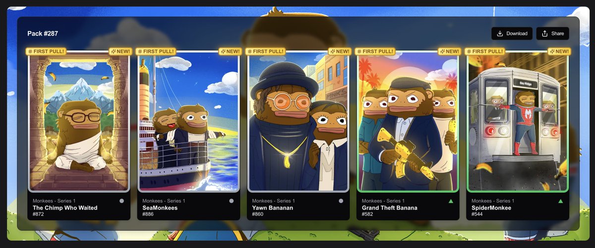 Just opened my first pack of <a href="/MonkeesApeChain/">Monkees</a> Trading Cards on <a href="/deck0xyz/">DECK-0 | Never Stop Collecting</a>! 

What an incredible experience. 
This is the exact kind of genuine, high-utility product the NFT space needed.

The future is bright! 

Great work, <a href="/SignorCrypto/">SignorCrypto.eth 🍌</a> and <a href="/dim8765/">dim.eth</a>!