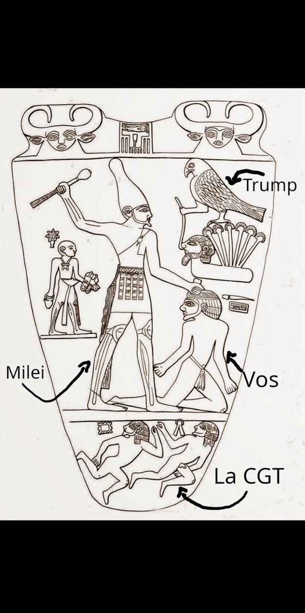 Último momento descubren en el antiguo Egipto una version con inscripciones de la paleta de Narmer.