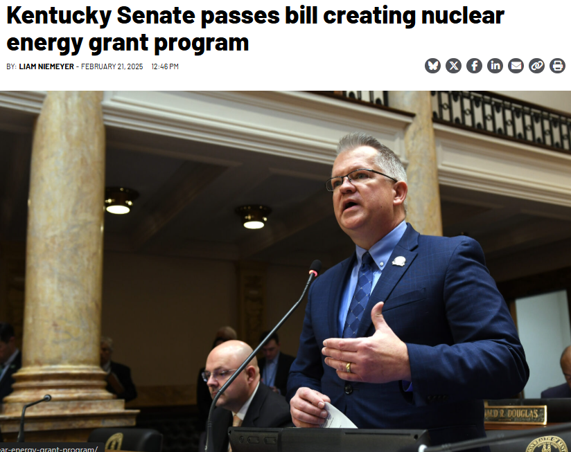 Yesterday, I joined a panel to discuss the major steps Kentucky has taken since 2017 to strengthen our energy independence.

As a member of the Kentucky Nuclear Energy Development Authority, I’m proud to help lead efforts to advance nuclear energy responsibly while recognizing