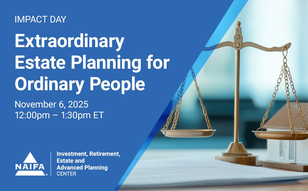 Join the IREAP Center’s Extraordinary Estate Planning for Ordinary People webinar on November 6 from 12:00 to 1:30 pm Eastern to learn how to guide clients through essential planning steps. Register today to help your clients take control of their legacy. 
hubs.ly/Q03QyCMY0