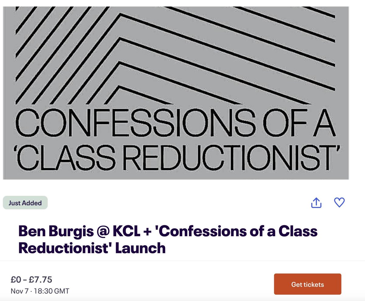 BenBurgis's tweet image. If you live in or near London, a week from tomorrow I&apos;ll be doing a talk at Kings College London/book launch for my new @EDAnalysis pamphlet &quot;Confessions of a &apos;Class Reductionist.&apos;&quot; And then I expect there&apos;ll be an excursion to the pub after.