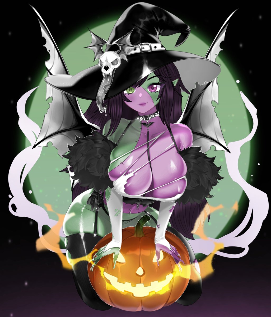 cerainne's tweet photo. Ych Halloween for @PatchCrypt ♡

Availible in: https://t.co/NxL7eOyZXX
Thank you for being patient and commissioning me  
(੭ ´͈꒳​`͈)੭     

♡ + ↻ appreciate
#VGenComm #Halloween #art #vtuber #YCH https://t.co/wj34laspCC