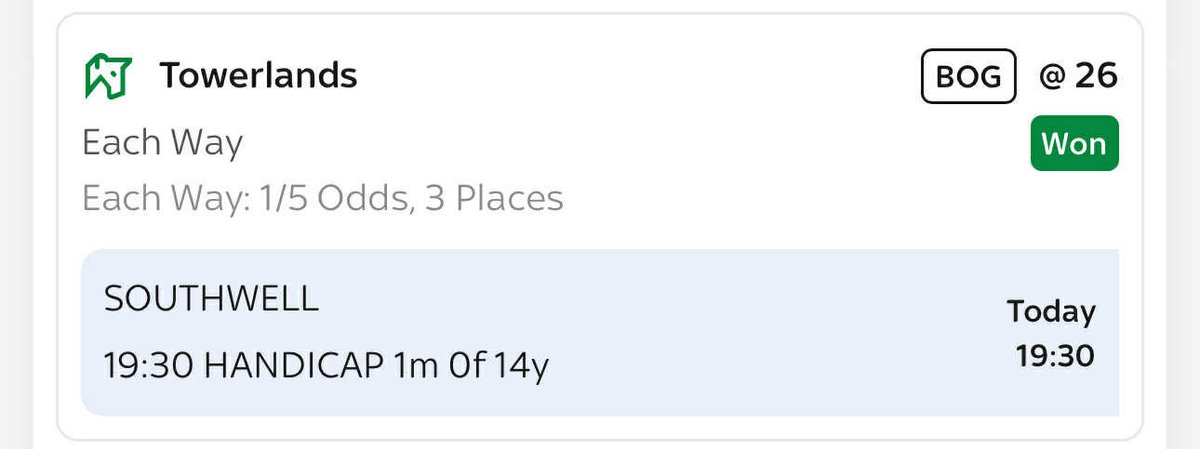 PHR2023's tweet image. TOWERLANDS WINS @ 26.0 🏆🔥

Southwell delivers again 😍 

+30u profit ✅