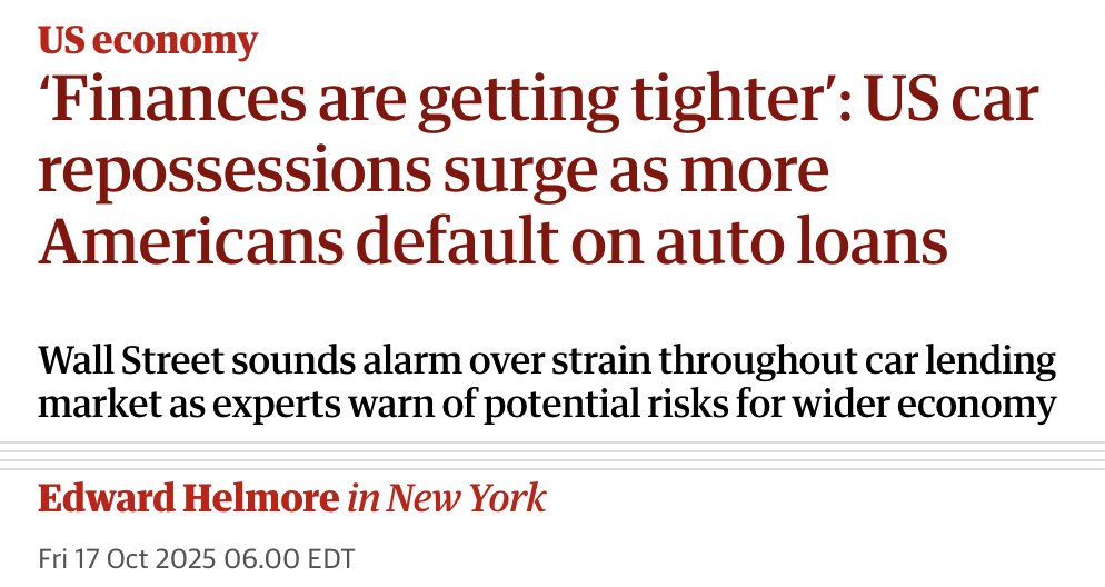 Trump promised to lower costs on Day 1.

But now car repossessions are increasing as Americans struggle to afford rent, groceries, health care, utilities, and auto loans.