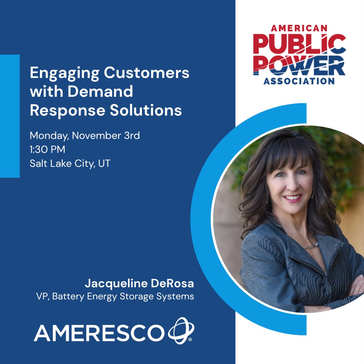 Join us at <a href="/publicpowerorg/">Public Power</a>'s Customer Connections Conference 2025 next week to hear from Jacqueline DeRosa, VP of Battery Energy Storage Systems, on Monday at 1:30pm. The session will explore how #Utilities can deploy grid-edge solutions and #DataCenters can ease grid strain with
