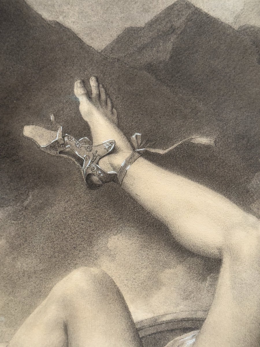 chapps's tweet image. You can see this amazing artwork at the #GettyCenter in Los Angeles. I took a few closeups, because the details are bonkers. 

Black chalk, heightened with white opaque watercolor (1800).