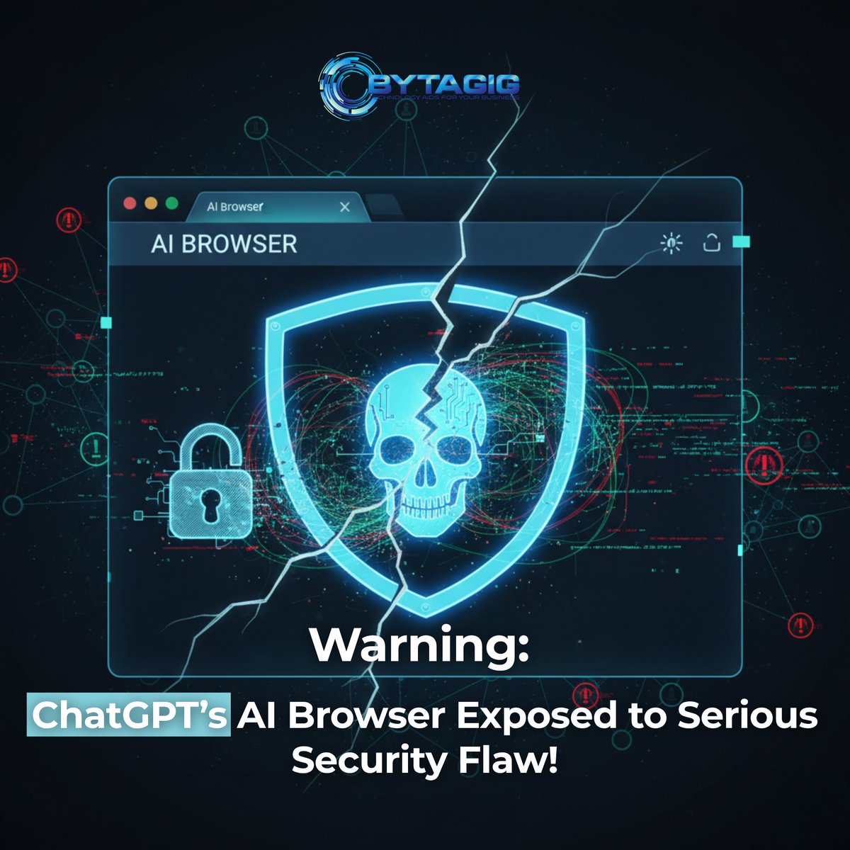 bytagig's tweet image. 🚨Security Alert in AI 🚨
ChatGPT’s AI Browser just revealed a serious security vulnerability. A reminder that even the most advanced AI tools aren’t immune to risks. As AI becomes more integrated into our workflows, staying vigilant about security is critical.
Organizations…
