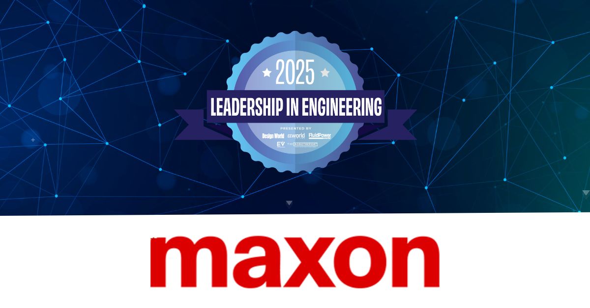 DesignWorld's tweet image. .@maxongroupus has been nominated in the Motion Control category in the 2025 Leadership in Engineering competition! Vote for who you want to win: leadership.designworldonline.com/maxon/