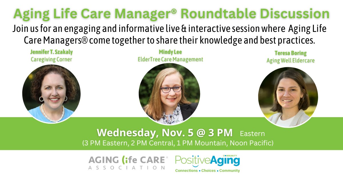 Have questions about navigating aging, caring for a loved one, or planning for long term care? 
Join us for an interactive roundtable discussion with Aging Life Care experts. 

REGISTER NOW: us02web.zoom.us/webinar/regist…