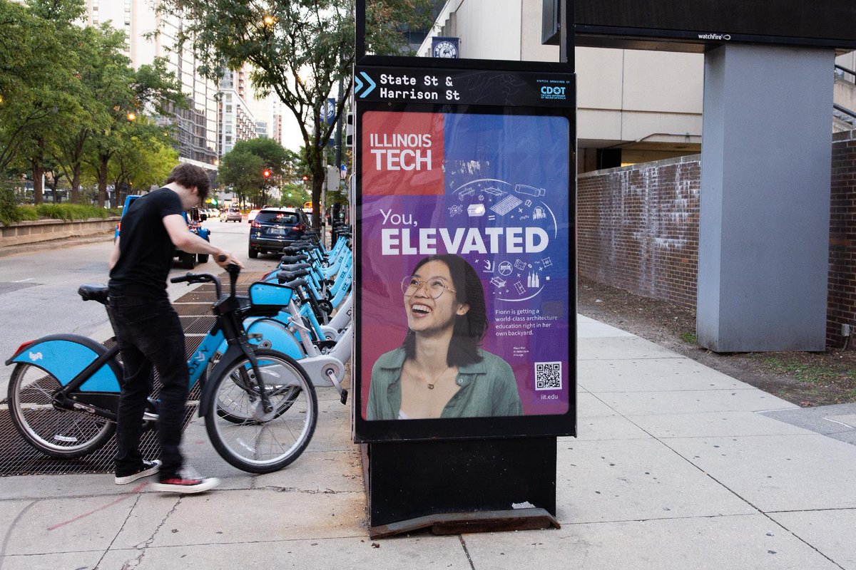 IITArchitecture's tweet image. Illinois Tech’s You, Elevated. campaign is out in the world—on CTA buses, train stations, and across Chicago.

📸 Spot an ad on your commute? Snap a pic and tag us!