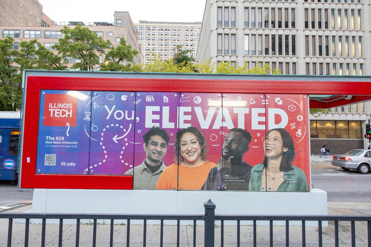IITArchitecture's tweet image. Illinois Tech’s You, Elevated. campaign is out in the world—on CTA buses, train stations, and across Chicago.

📸 Spot an ad on your commute? Snap a pic and tag us!