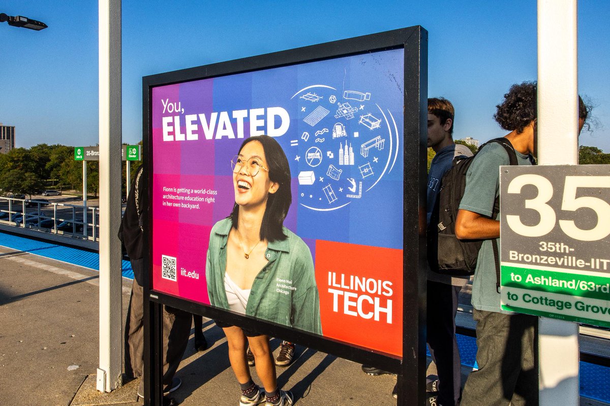 IITArchitecture's tweet image. Illinois Tech’s You, Elevated. campaign is out in the world—on CTA buses, train stations, and across Chicago.

📸 Spot an ad on your commute? Snap a pic and tag us!