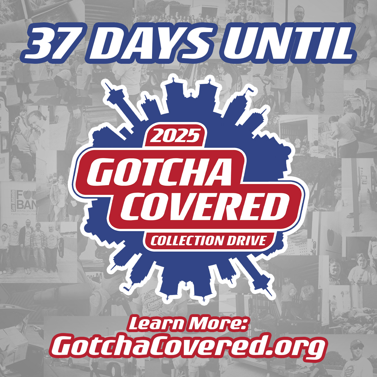 Only 37 Days left until the Gotcha Covered 2025 Collection Drive, so please start clearing out your closets of clothing &amp; shoes you no longer wear &amp; empty your pantries of non-perishable food items to donate. Details at GotchaCovered.org
#GotchaCovered #CollectionDriveSA