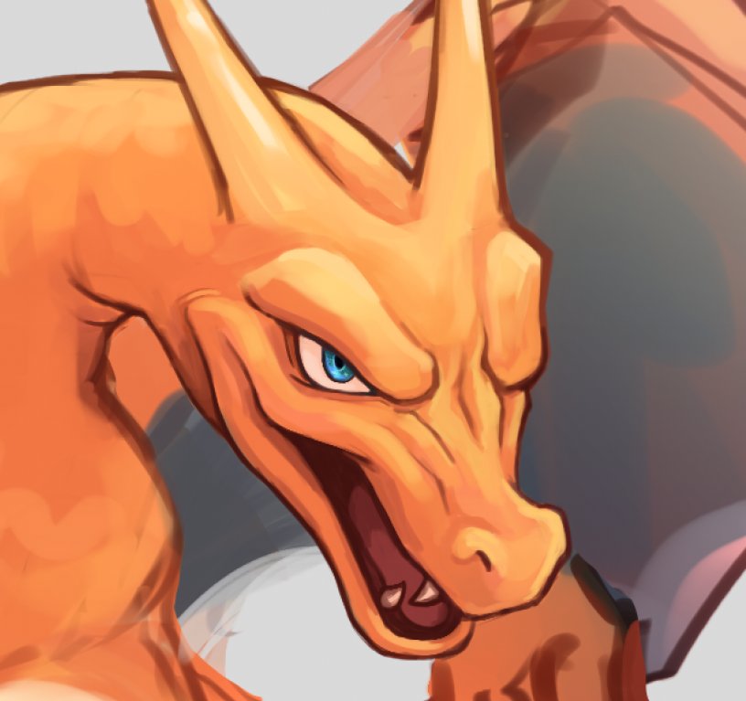 kameinushi's tweet image. リザードンの顔めちゃくちゃ上手く描けたかもしれん見て