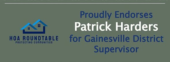 PWCGOP's tweet photo. HOA Roundtable of Northern Virginia proudly endorse Patrick Harder for Gainesville Supervisor!

@pat4gainesville @SUV_GOP https://t.co/KDe8hz1K4r